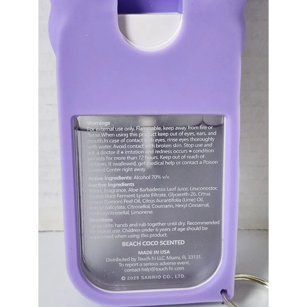 Kuromi 1 Oz Hand Sanitizer Beach Coco Scent